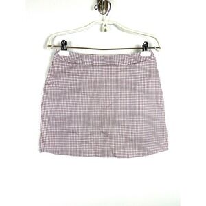 Express Purple Plaid Mini Skirt 5/6 Small Preppy Side Zip Cotton Mean Girls Y2K